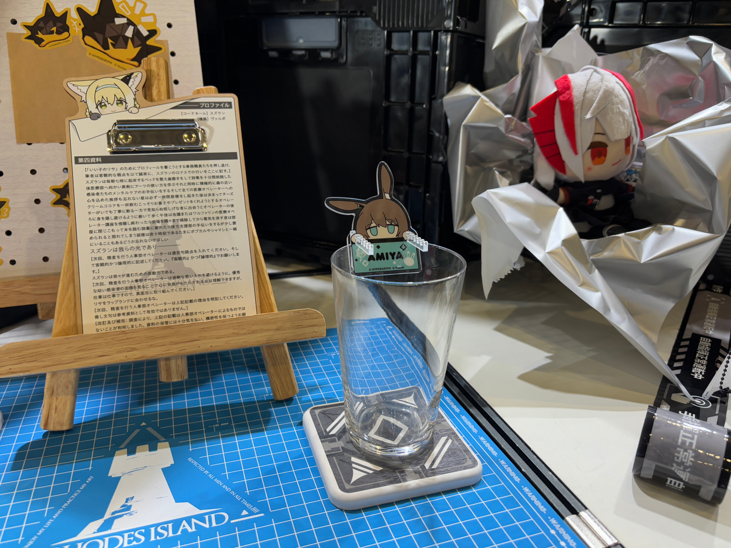 こちらが「らばぴーく！」シリーズの商品。アクリルスタンドのように飾ることができるほか、キーホルダーなどを掛けられる実用性も高い商品。アーミヤ、ペペ、ラップランドの3種が存在