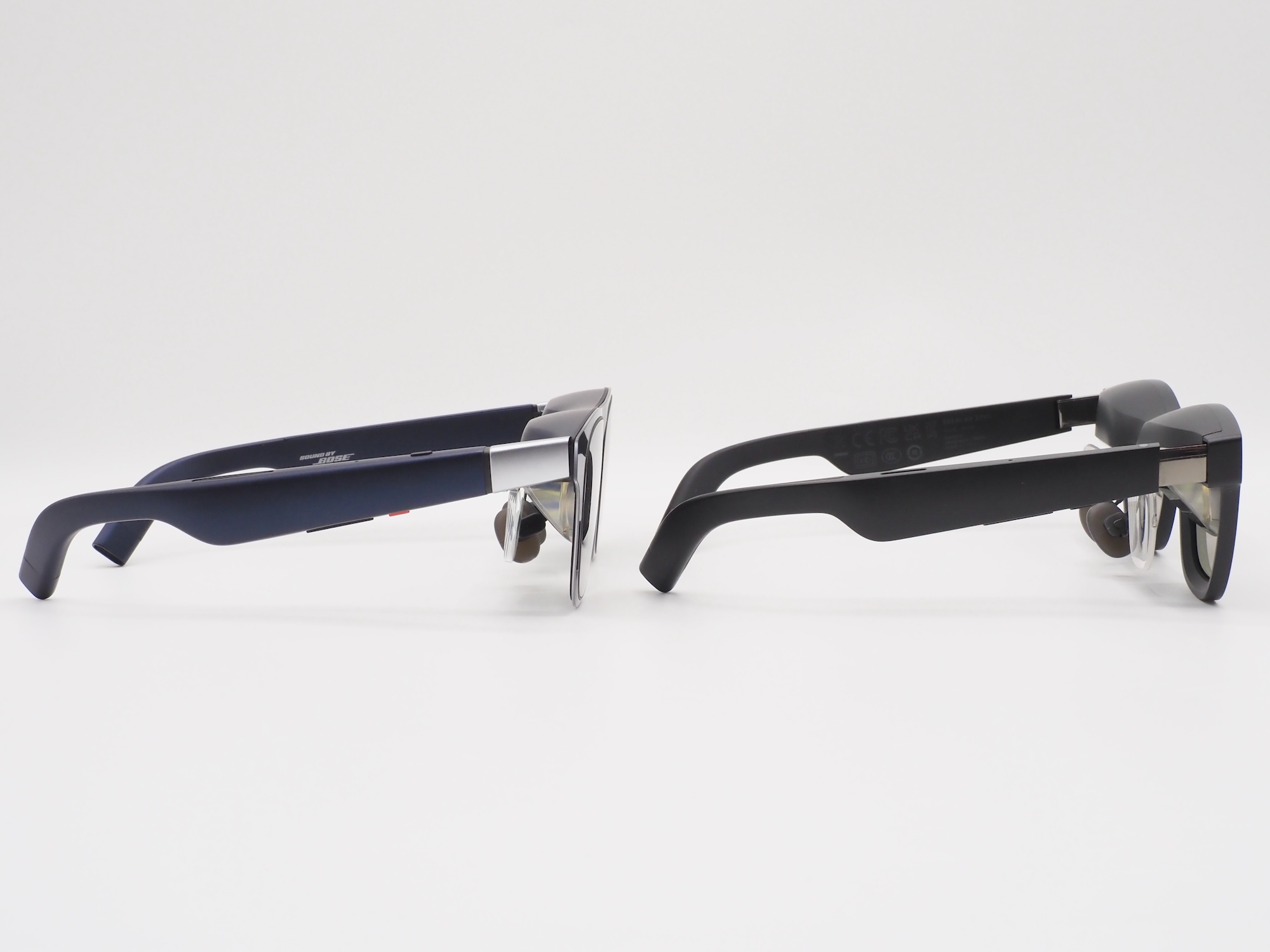 側面から見ると「XREAL 1S」はレンズフレームが薄くなり、よりサングラスに近いデザインとなった