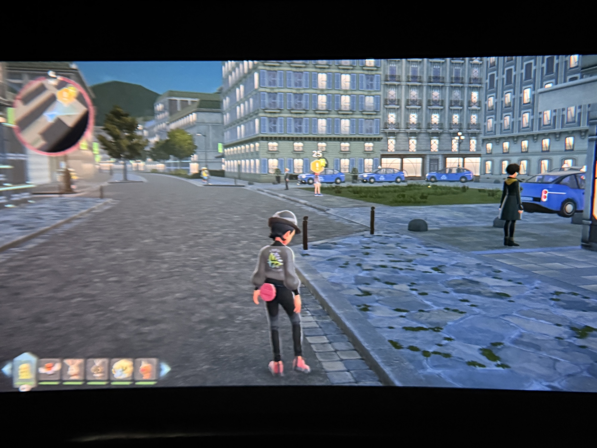 後述の「XREAL Neo」を経由して、Switch2の「Pokemon LEGENDS Z-A」で3Dスペースをオンにしている様子