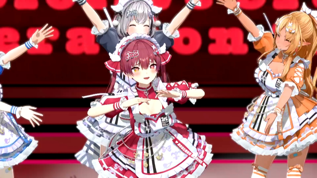 「きゅる☆ちあ（兎田ぺこら、不知火フレア、白銀ノエル、宝鐘マリン）」