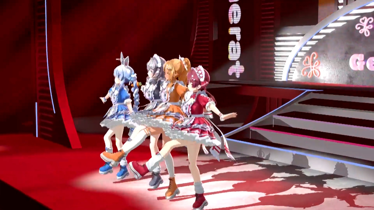 「きゅる☆ちあ（兎田ぺこら、不知火フレア、白銀ノエル、宝鐘マリン）」