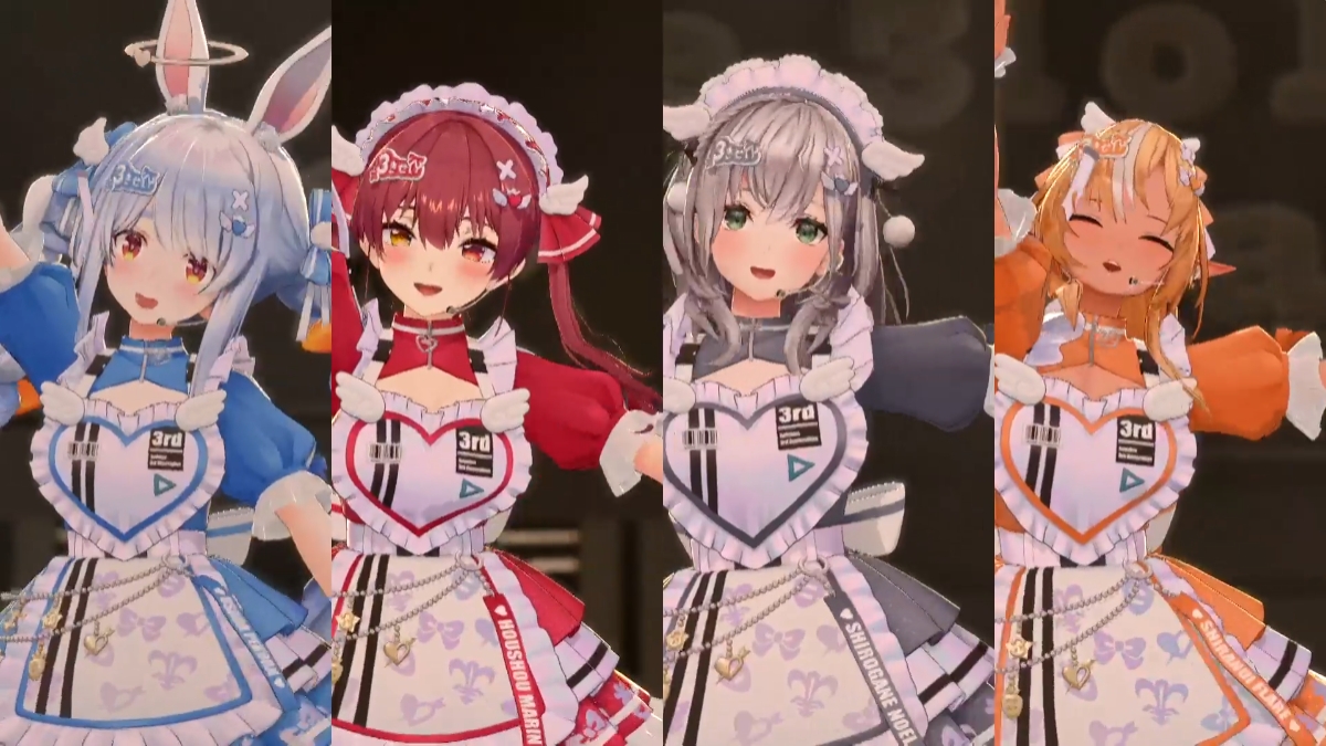 「3tay on, 3tay together（兎田ぺこら、不知火フレア、白銀ノエル、宝鐘マリン）」