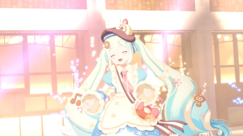 雪ミクが歌い踊るパフォーマンスに見入る。温かくて幸せな気持ちになれる時間だ