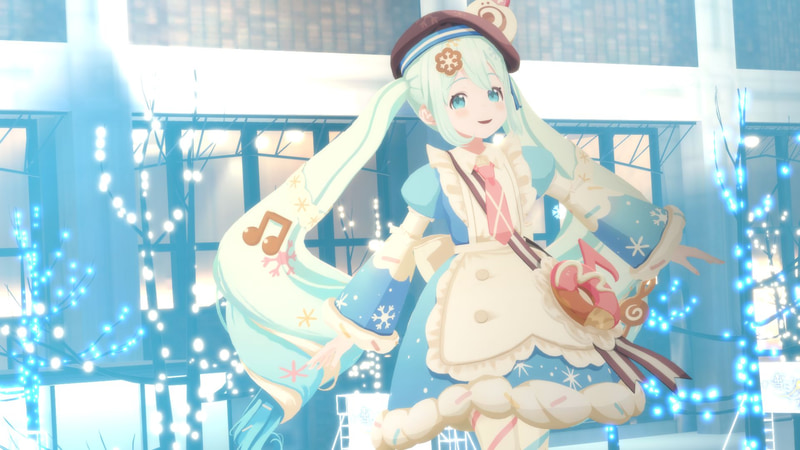 雪ミクが歌い踊るパフォーマンスに見入る。温かくて幸せな気持ちになれる時間だ