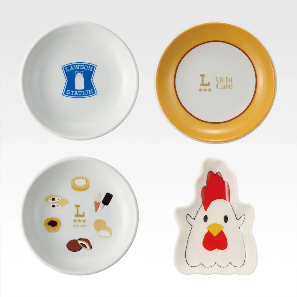 ローソンのロゴやウチカフェスイーツをデザインしたプレートコレクション。使いやすいミニサイズ
