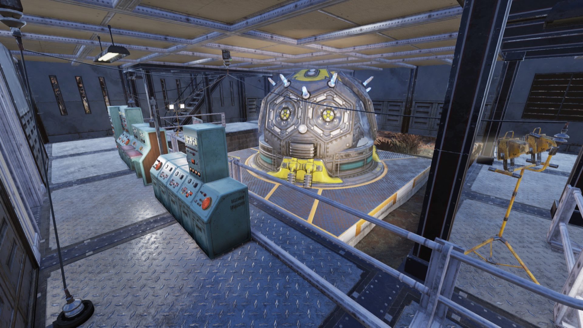 voltex0608氏のキャンプのスタイルやこだわりは「一つのコンセプトを決めてフォールアウトの世界に沿った作品」。「大雑把なコンセプトを決めたら閃きで作ります」だという