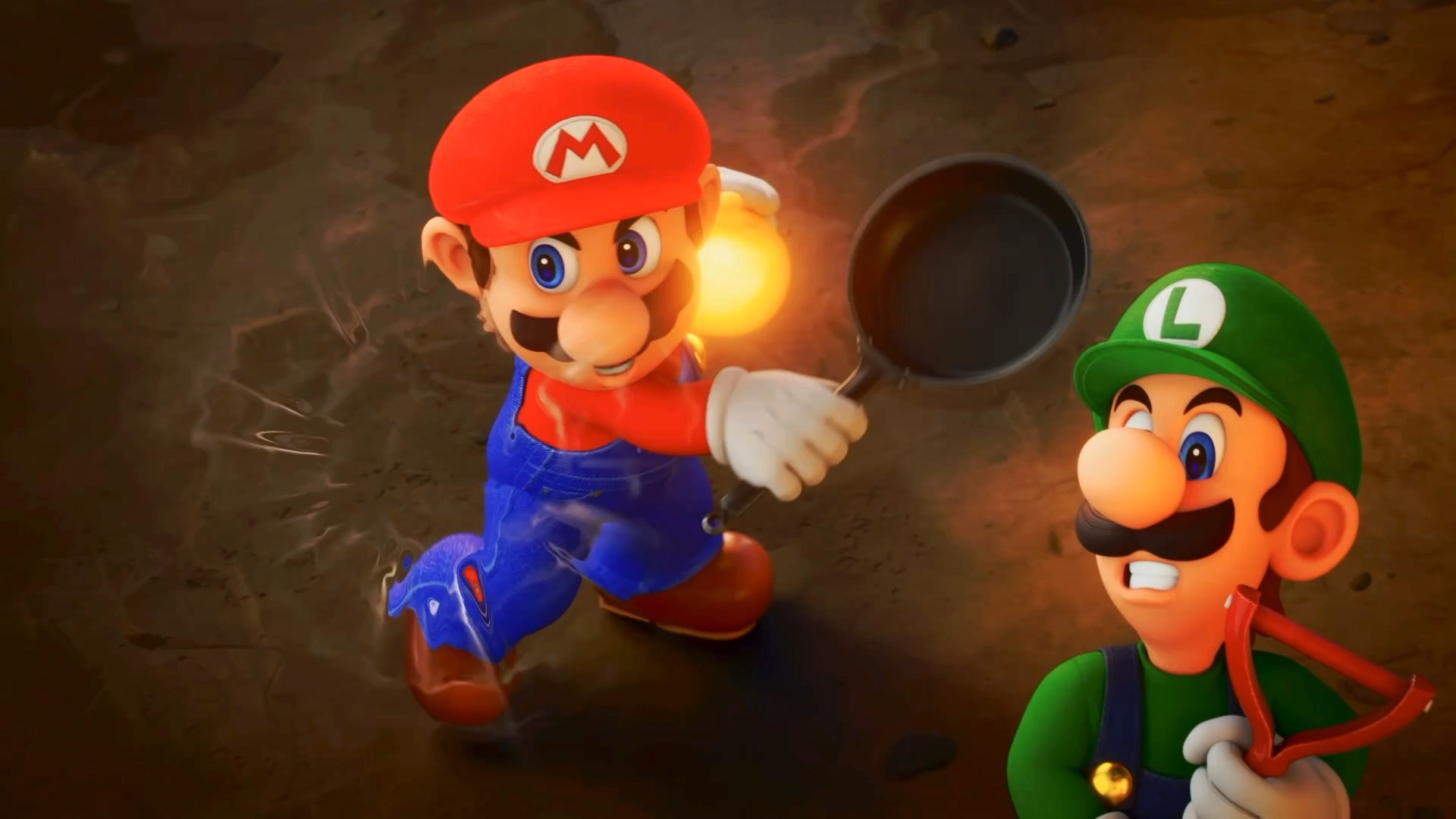 フライパンで戦うマリオ