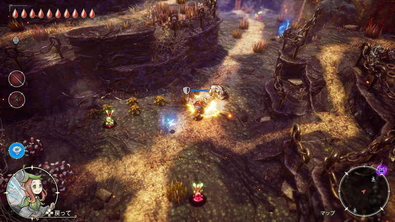 盾は正面の攻撃は防御できるが、側面や背後からの攻撃は防げないので注意。また、相手の攻撃にタイミングよく盾を構えることで「ジャストガード」が発生する