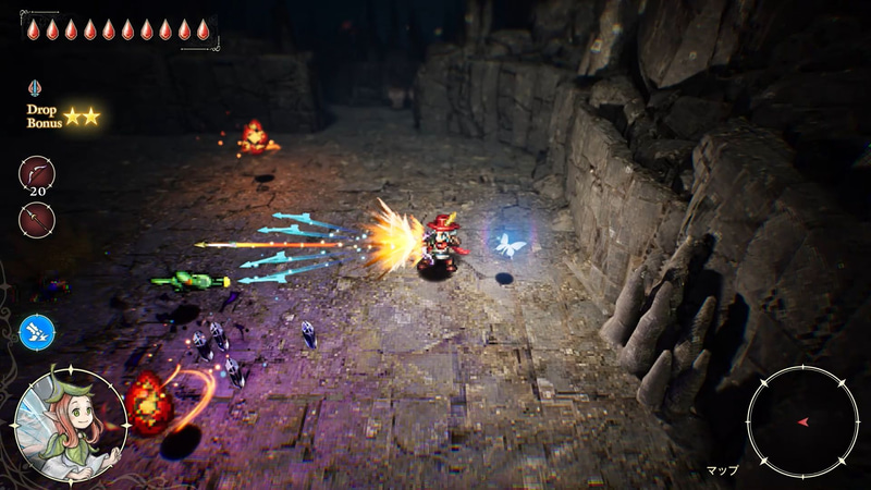 弓の通常攻撃は一発で1本の矢を消費するが、必殺技を使えば1本の消費で複数の矢を扇状に飛ばすことができる