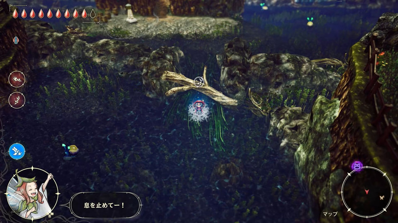 水面に浮かぶ流木程度の障害物なら、潜って通ることもできる