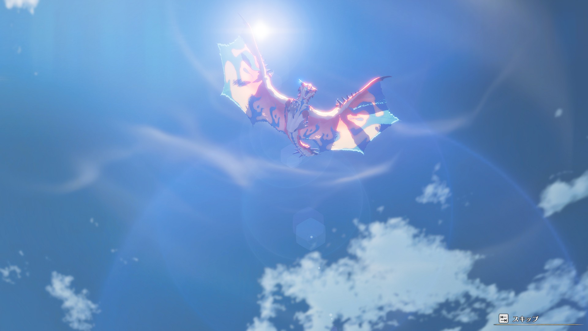 空中から急降下するリオレウスの絆技