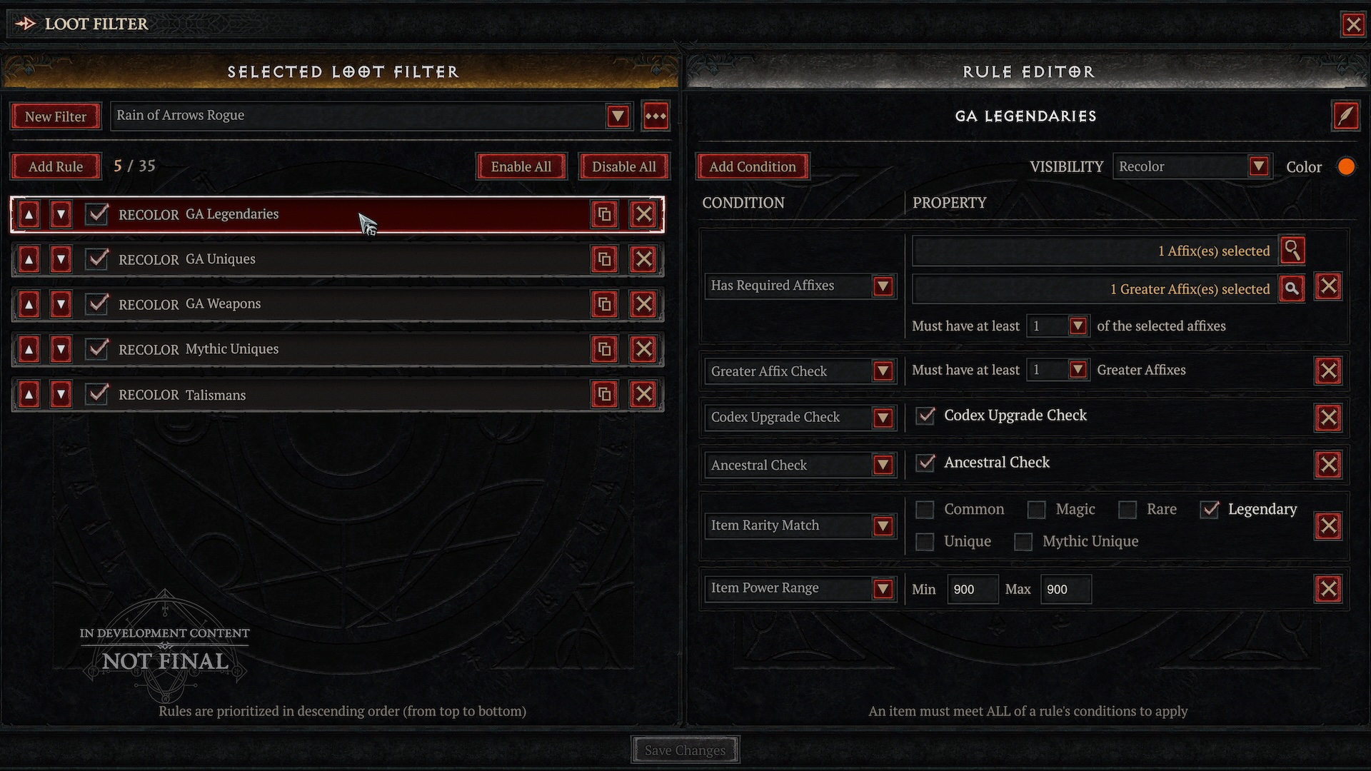 戦利品（ルート）フィルター