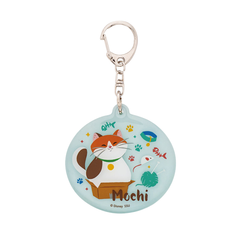 ぷっくり膨らんだ立体感のあるアクリルキーホルダー。サイズ：約6.5×6.5cm（幅×高さ）