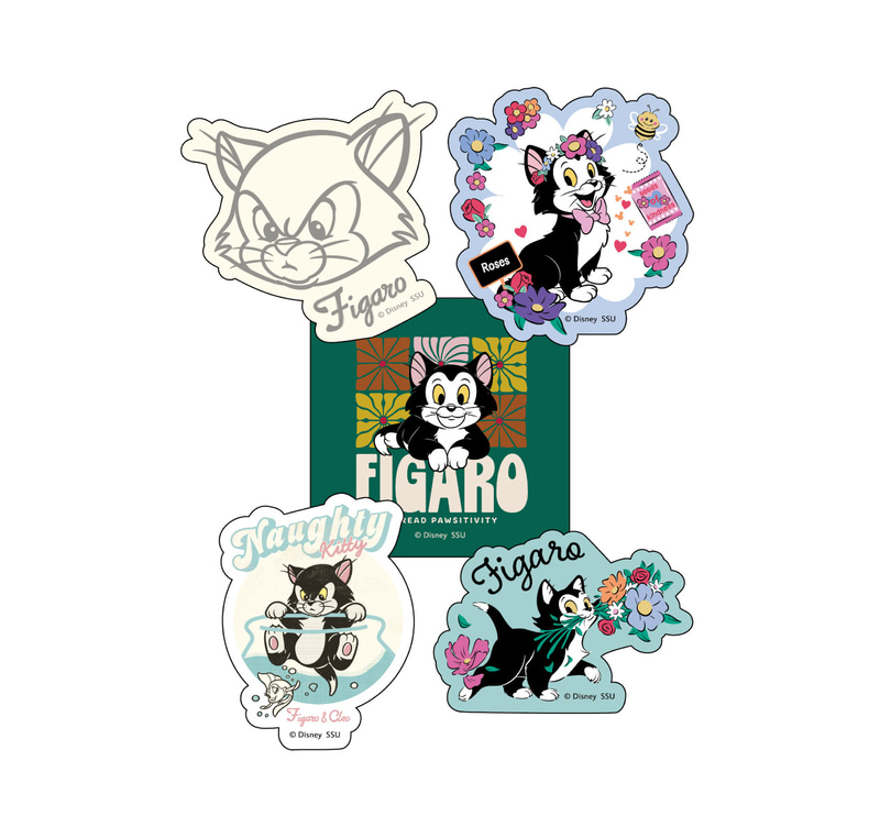 描き起こしデザインや作中モチーフが詰まった、贅沢なスマホサイズのステッカーセット。サイズ：約7×7cm（幅×高さ）