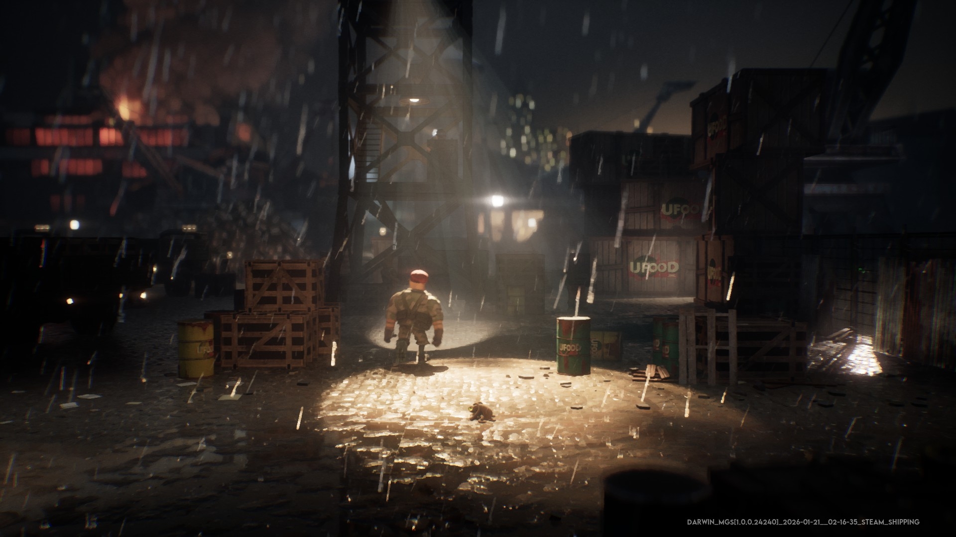 基地内ではエイリアンが巡回し、サーチライトもいたるところに存在