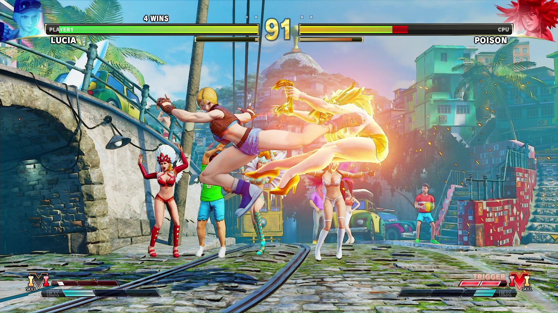 原作のコスチュームもしっかり用意されており、ルシアファンにはたまらない。画面はWii Uバーチャルコンソール版「ファイナルファイト タフ」