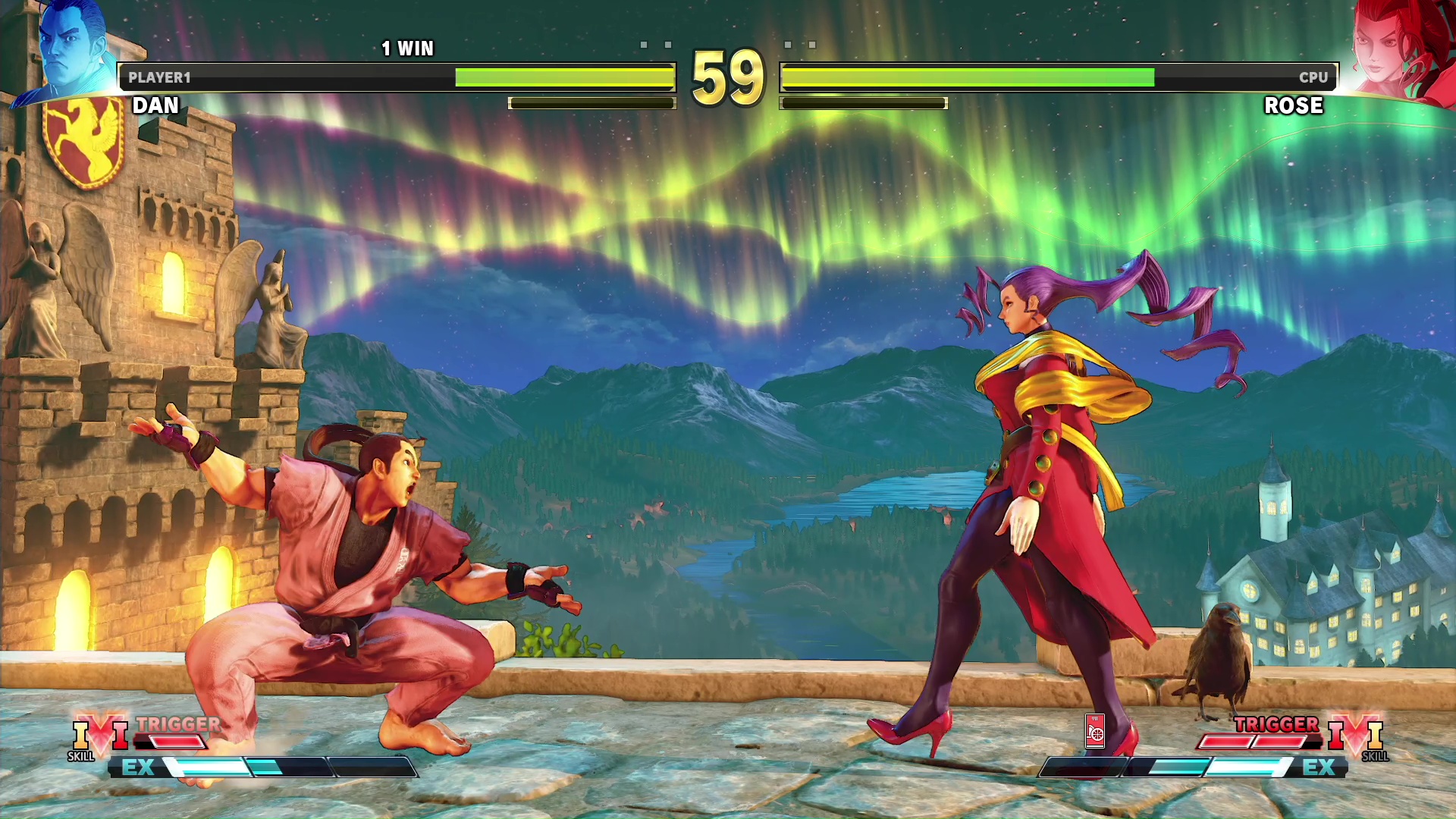 「ストZERO」シリーズよりダンとローズ。今作のダンは挑発が実用的になり、ただのネタ枠ではなくなっている