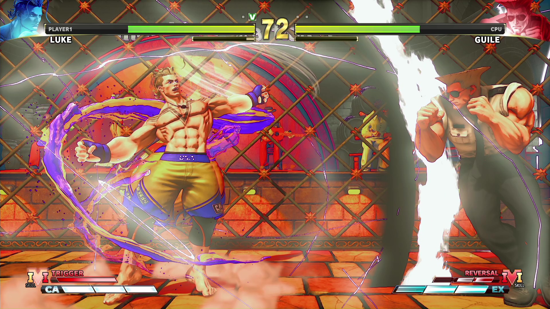 ルークのみVトリガーがDゲージと同様の仕様なので、ゲージを使い切らなければ強化状態が終わらないのが非常に強い