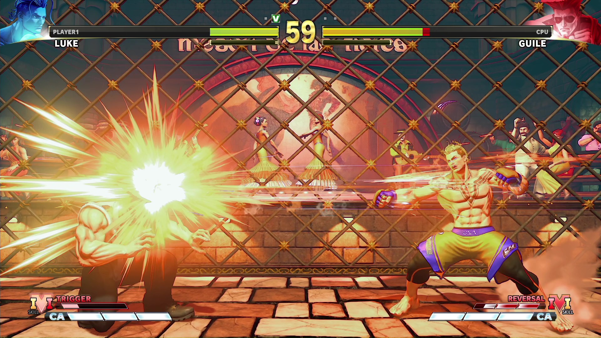 ルークのみVトリガーがDゲージと同様の仕様なので、ゲージを使い切らなければ強化状態が終わらないのが非常に強い