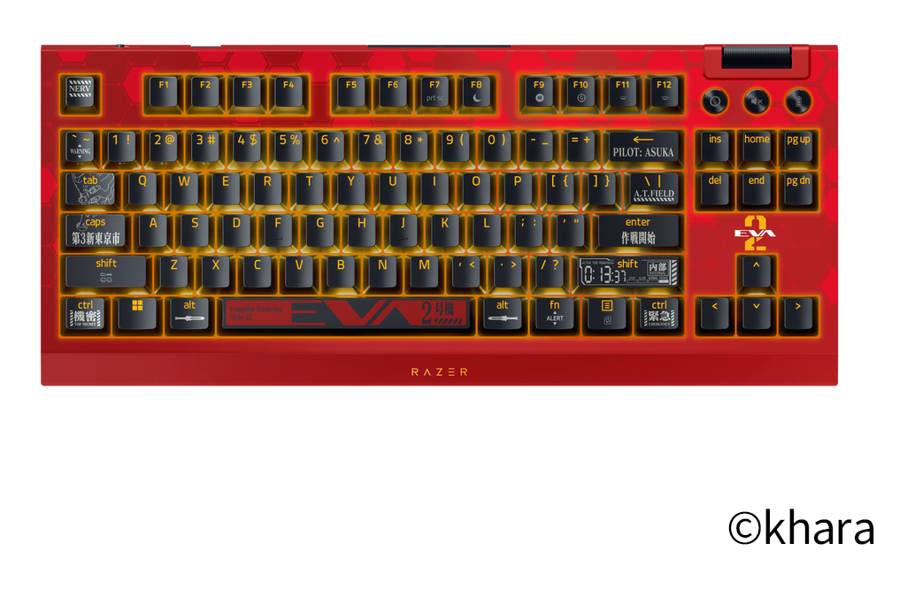 ゲーミングキーボード「BlackWidow V4 Tenkeyless HyperSpeed EVANGELION (EVA-02) Edition」（3月26日発売、34,880円）