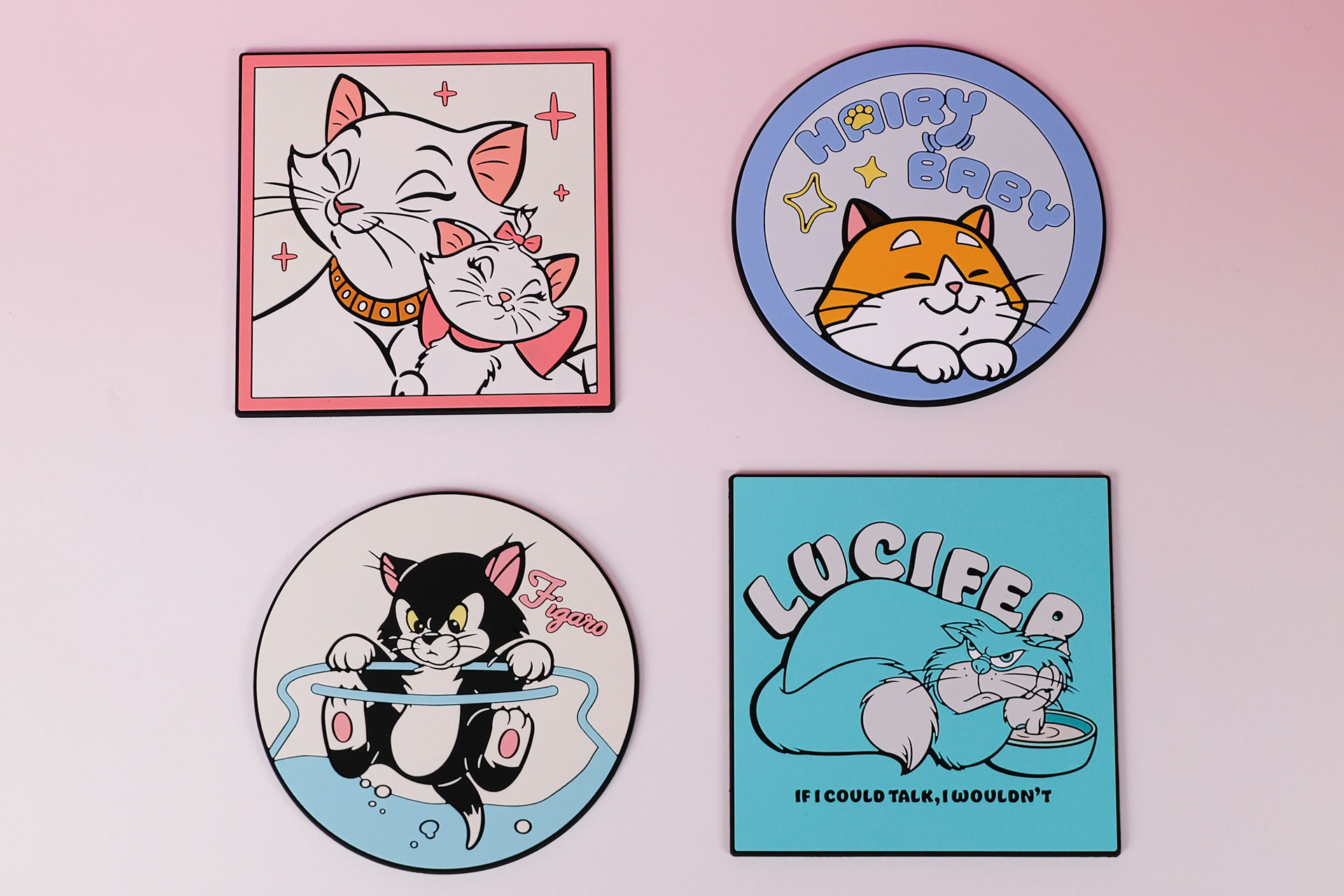 F賞のラバーコースターには、4種類のデザインがラインナップされている