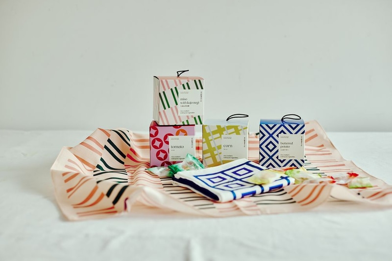 京のやさいあられ 価格：各900円／JIDAIGEKI風呂敷 価格：各2,090円