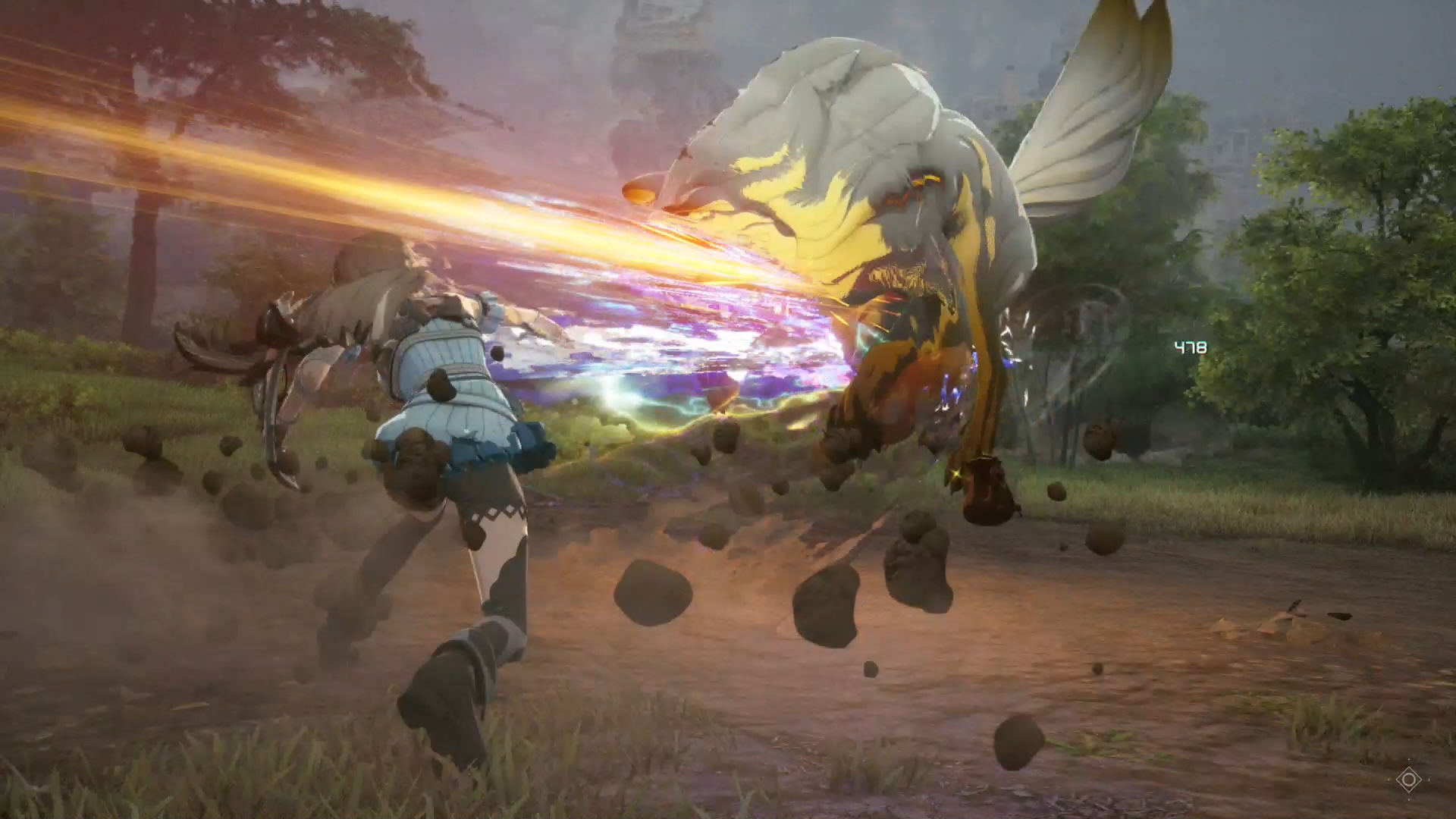 一連の写真はパリィ・スラッシュを決めたアクションだが、スラッシュには現時点で3種類が用意されており、成功させられれば確定で反撃を行うことができる。これを使いこなせないと、少ない被害でフィールドを移動し目的地へと到達するのは難しいと感じた。逆に、スラッシュをマスターしてしまえば戦闘も移動も一気に楽になりそうだ