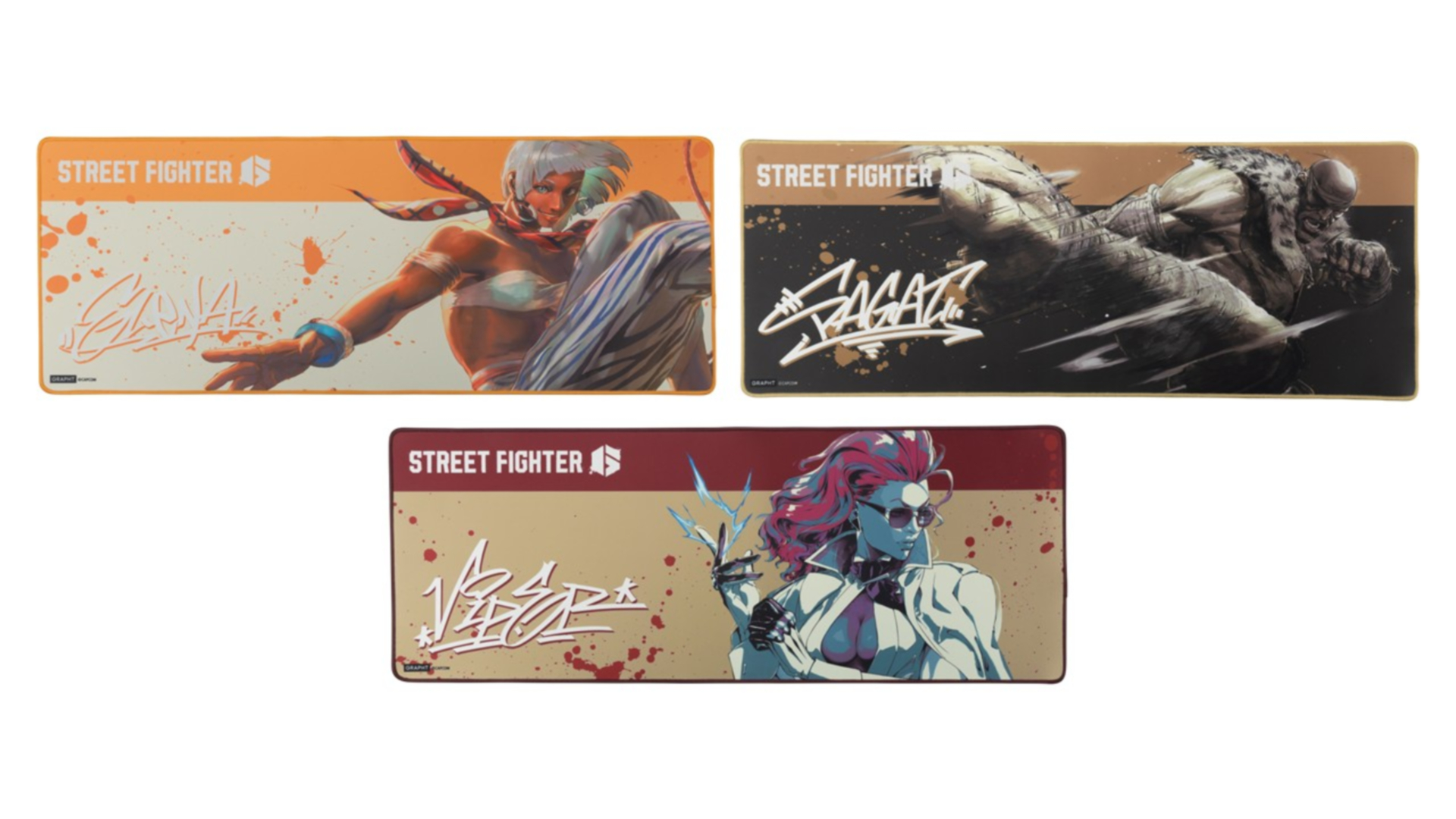 デスクマット（エレナ、サガット、C.ヴァイパー）価格：各4,950円