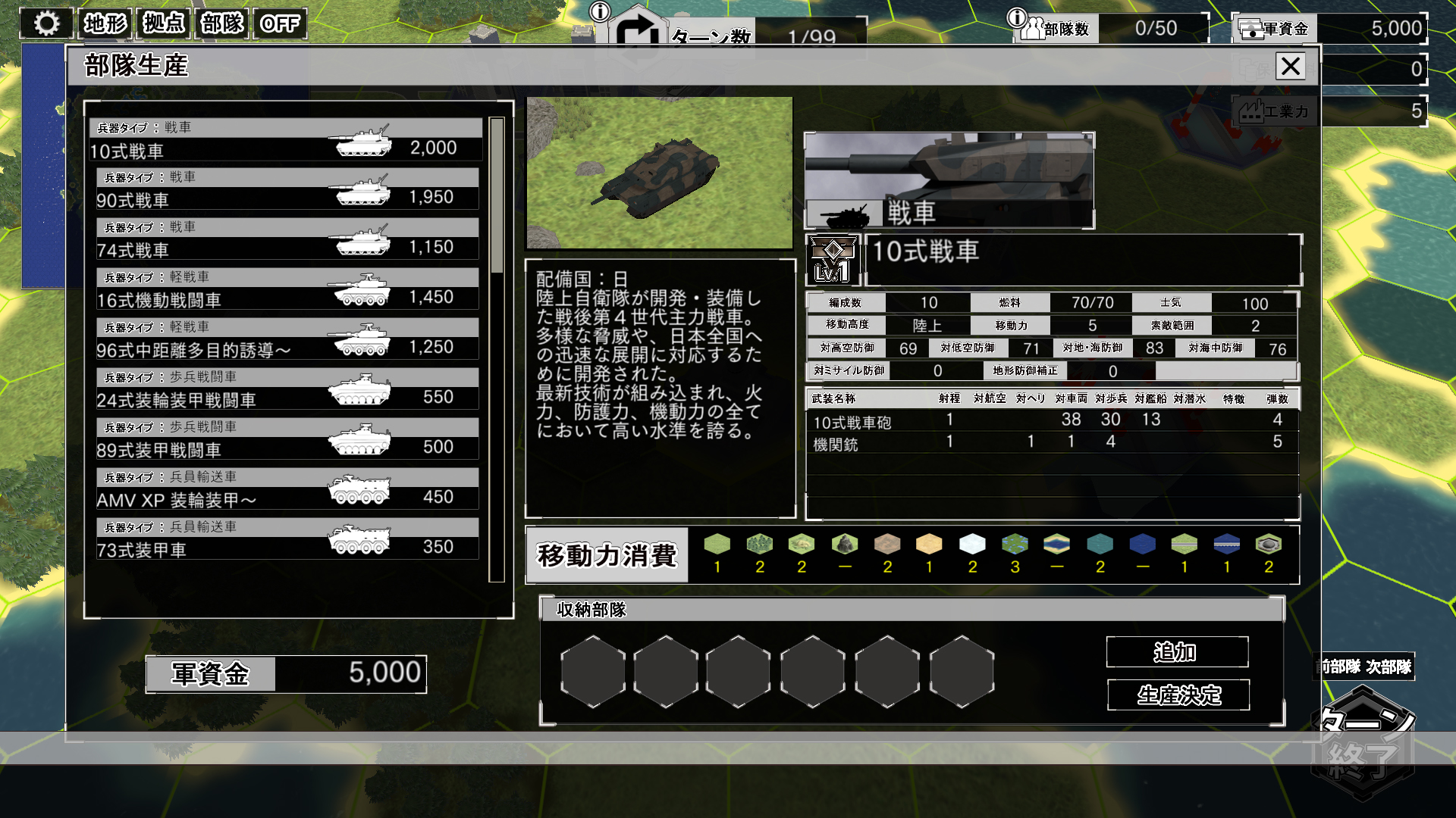 豊富で緻密なパラメーターが「大戦略」シリーズの特長だ。「大戦略SSB2」では、高度区分の増加に合わせて各兵器の得手、不得手が一層明確にされている