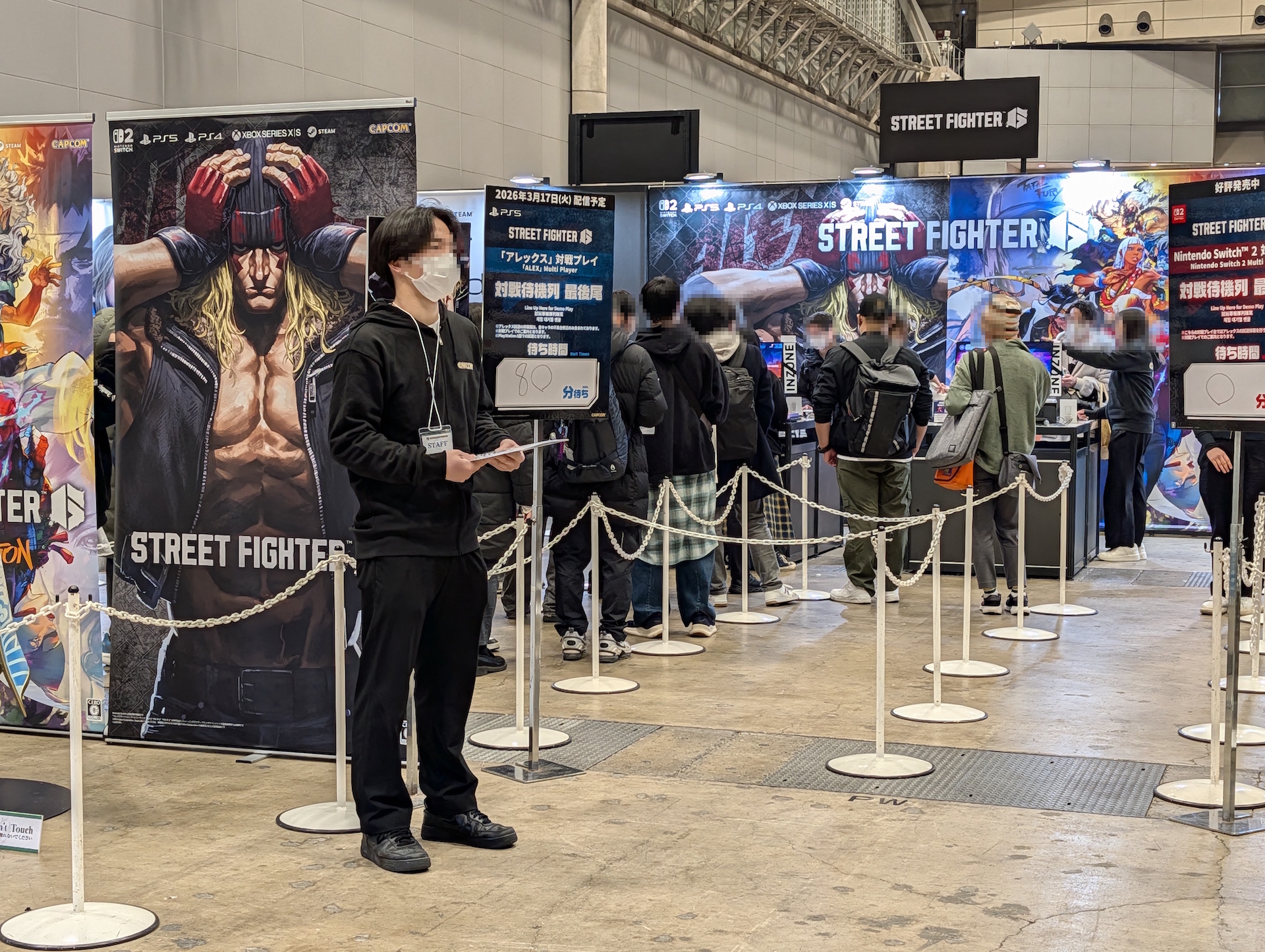 「モンハン」のイベントということもあってか、注目の「アレックス」試遊台の待ち時間は比較的短めとなっていた