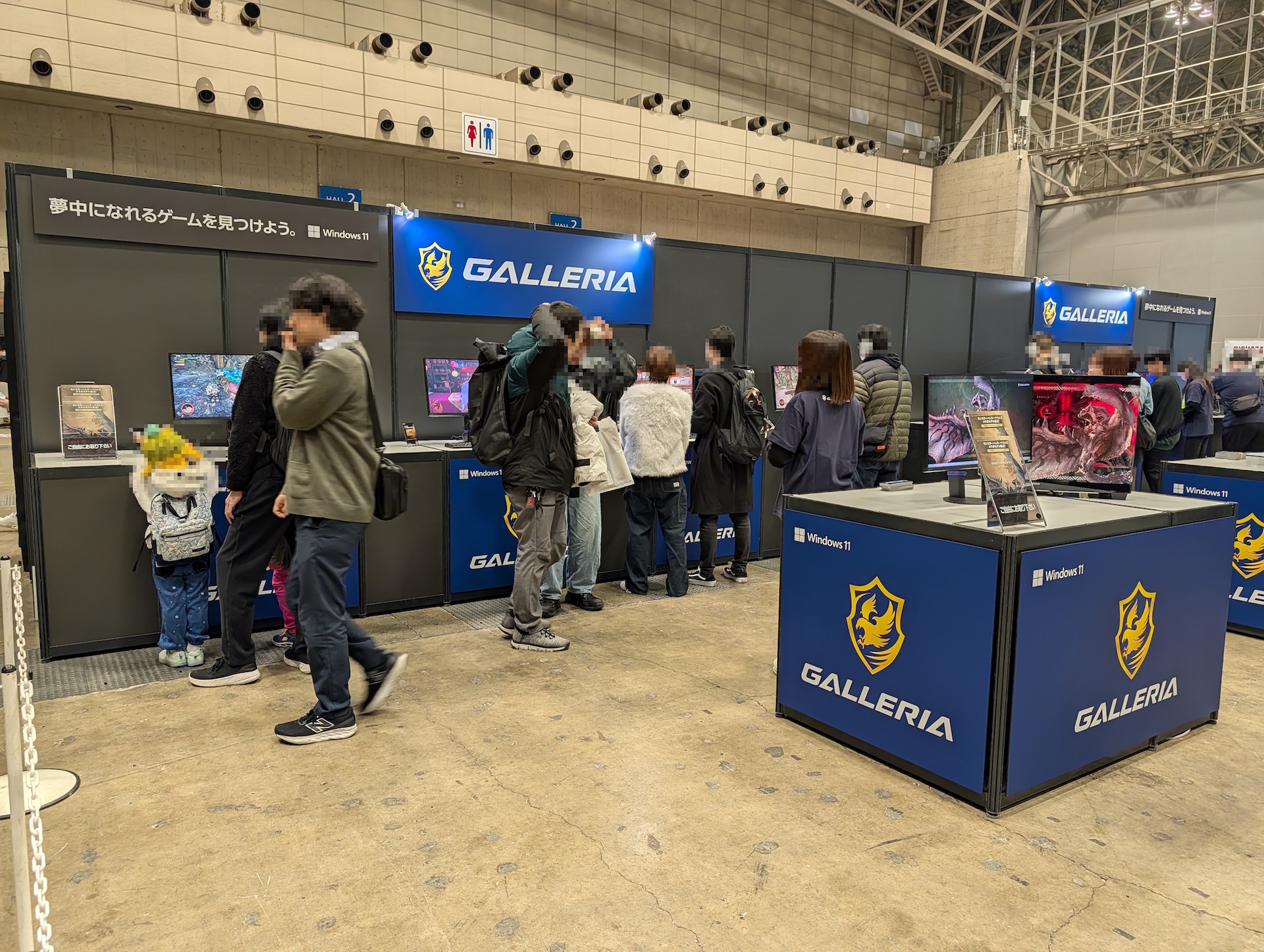 ドスパラのゲーミングブランド「GALLERIA」もブースを出展。「モンハンワイルズ」動作確認済みPCを出展してゲームがプレイできる状態で出展していた