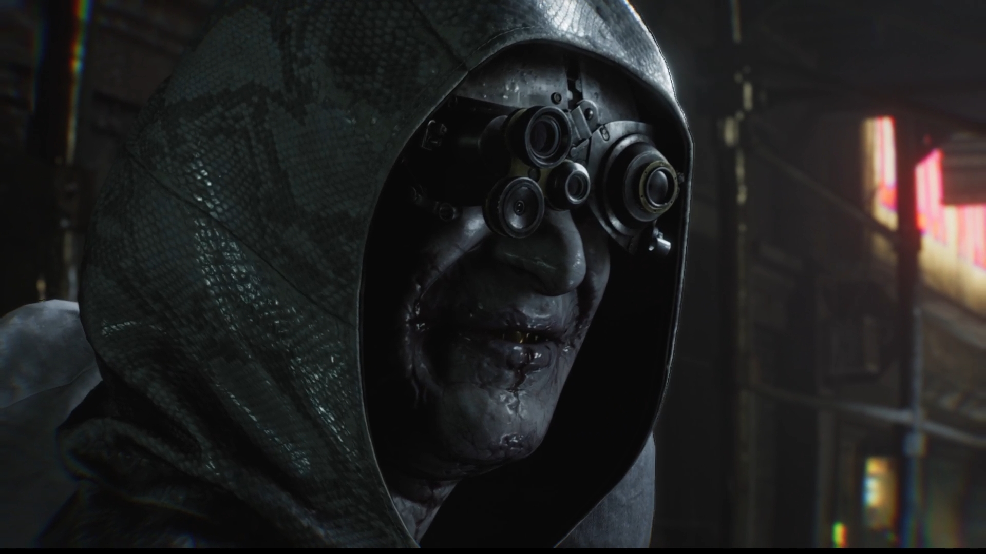 連続変死事件の容疑者「ヴィクター」。かつてはアンブレラでt-ウィルスを研究していたとのこと