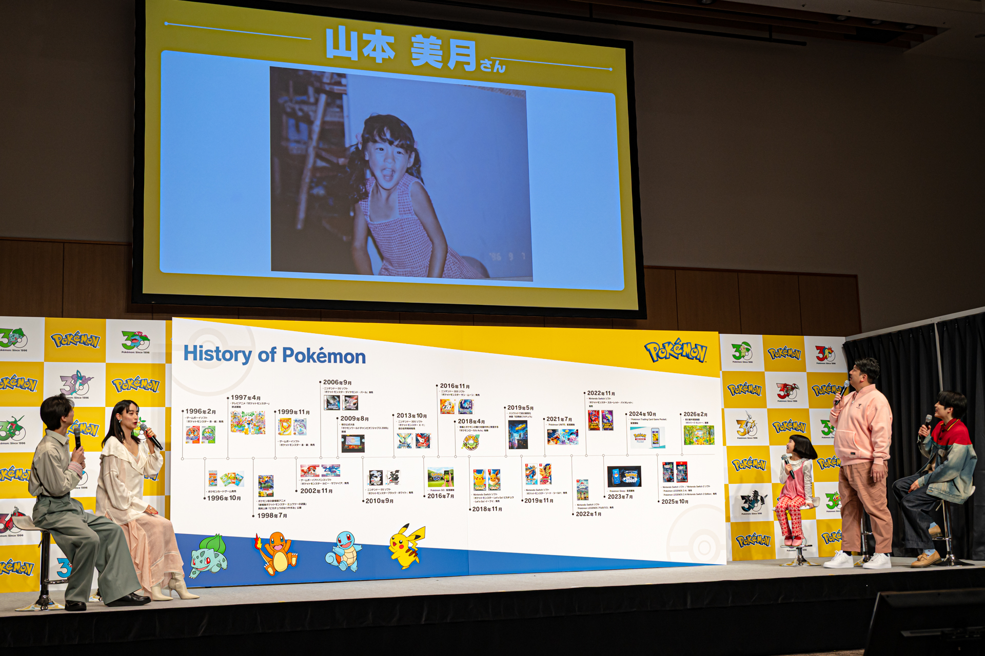 トークパートでは、それぞれの思い出に紐づいた写真も公開。「ポケットモンスター赤・緑」発売当時4歳だった山本さんは、茶目っ気あふれる写真を公開してくれた