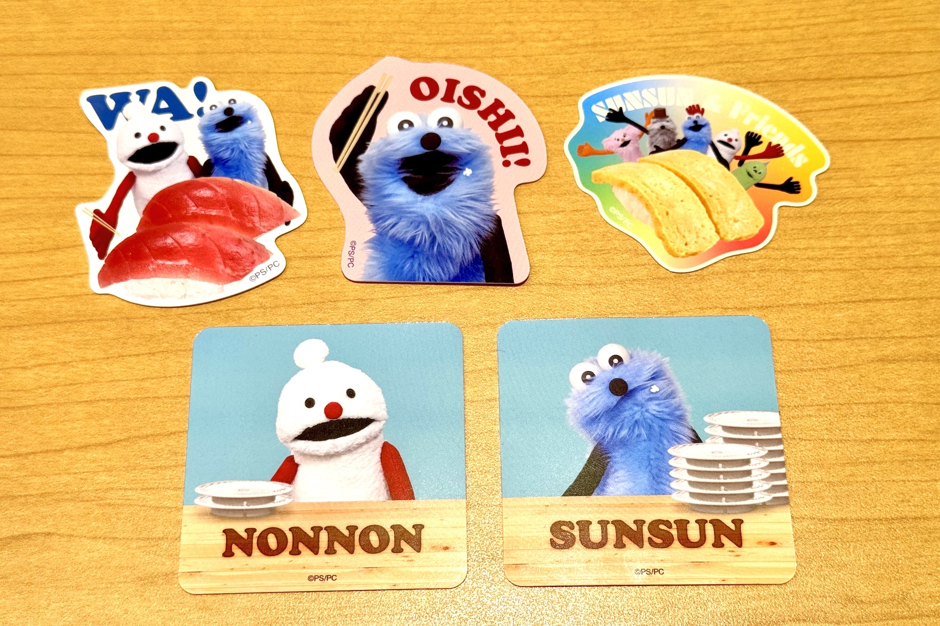 ステッカーは全部で5種