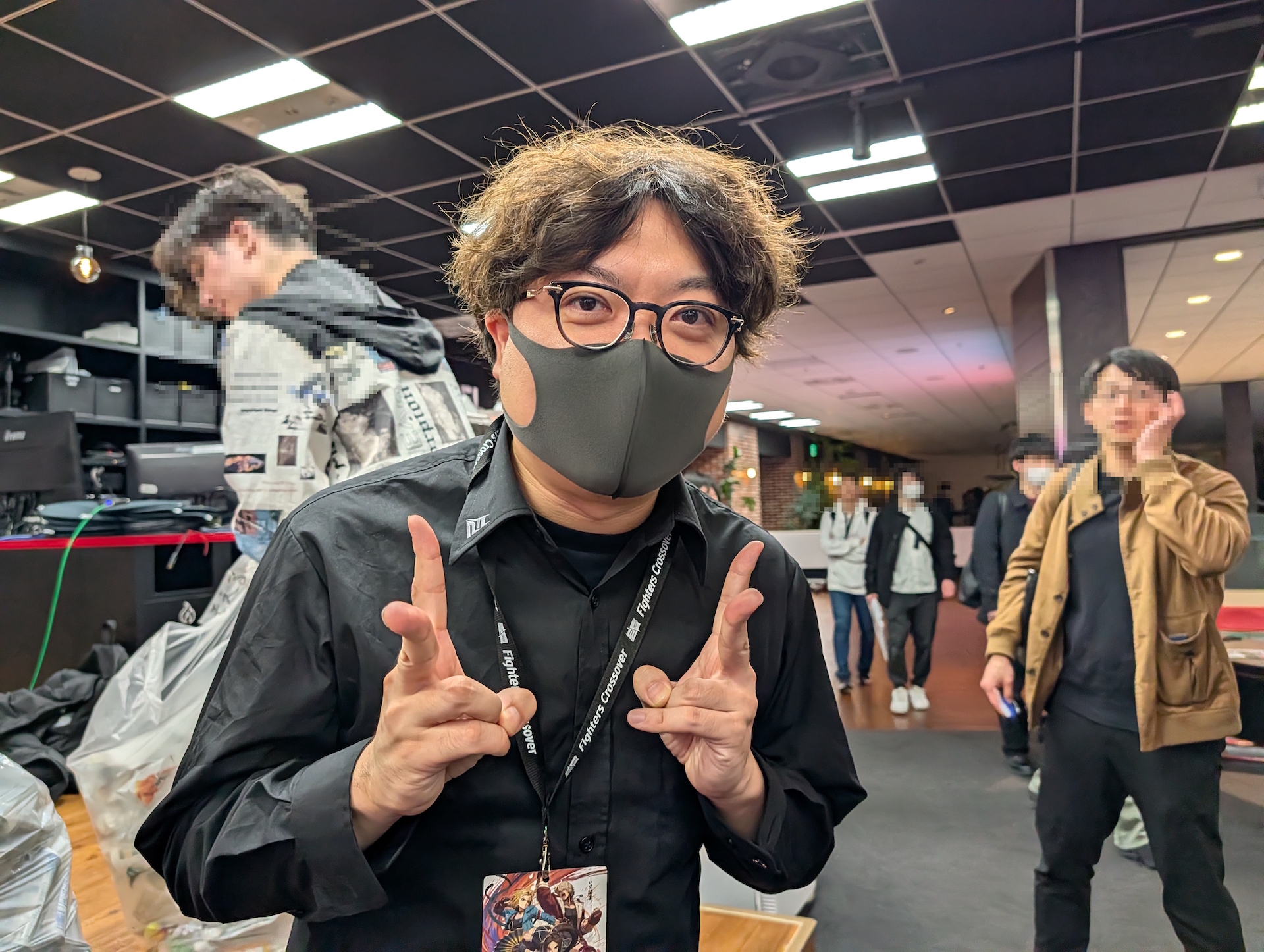 LCQと全国大会の2日間とも実況、解説を担当していたふり～だにも挨拶をしたが、花粉症で苦しんでいるとコメントしていた