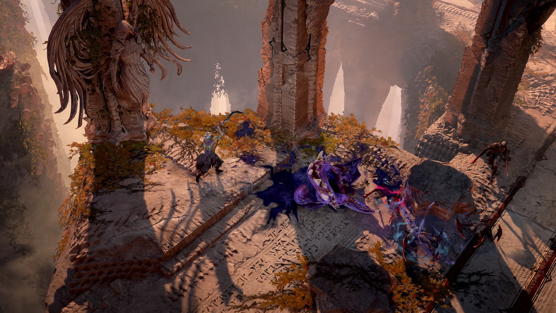 敵を拘束したりデバフを与えるスキルも