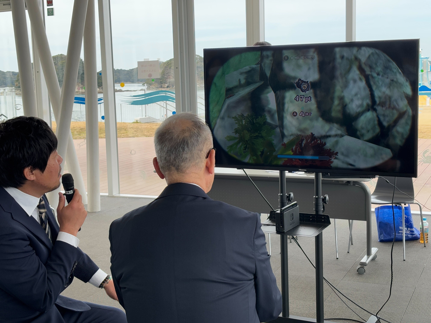 奥州氏にアドバイスをもらいつつ素潜りをプレイ