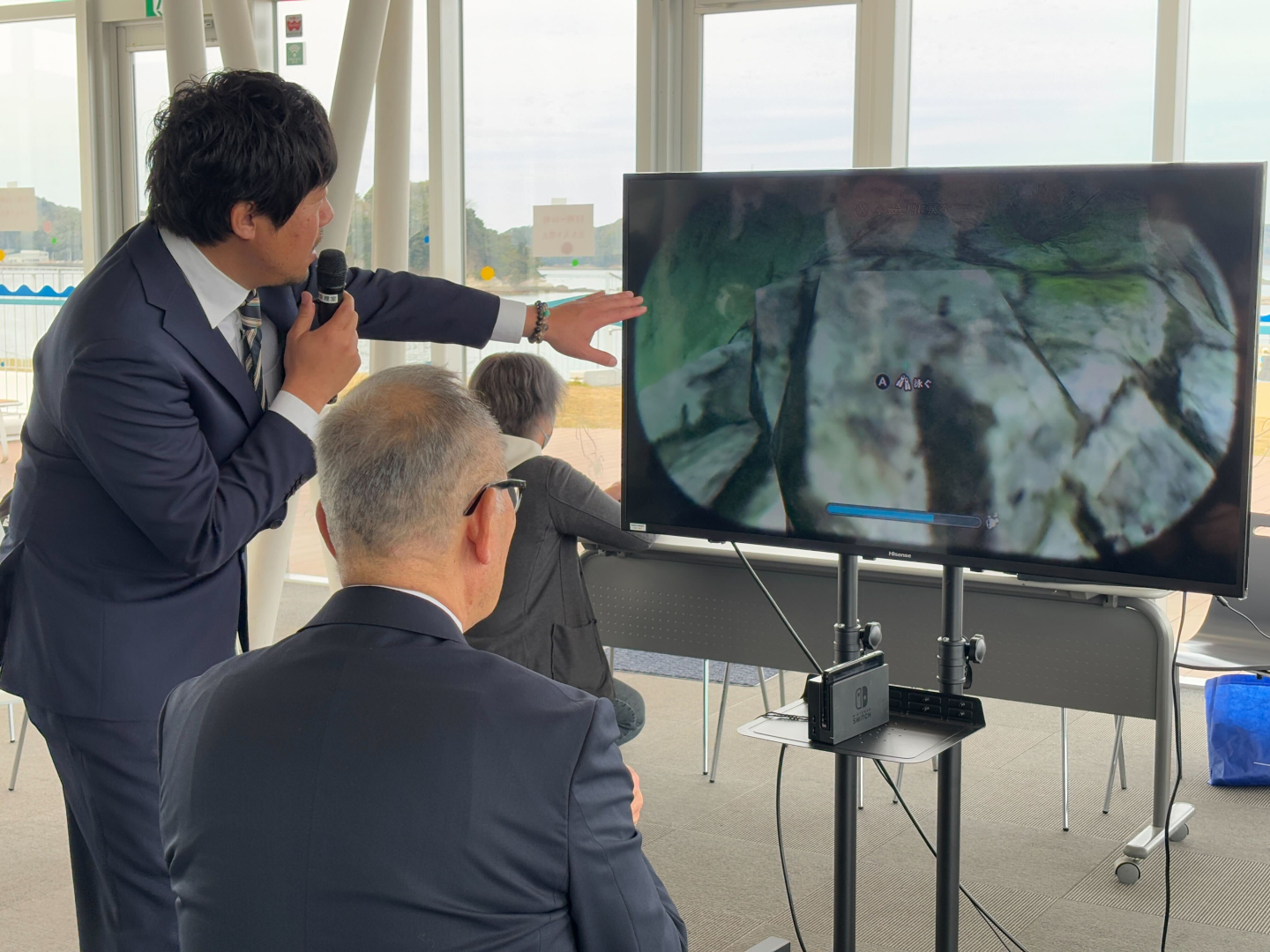 奥州氏にアドバイスをもらいつつ素潜りをプレイ