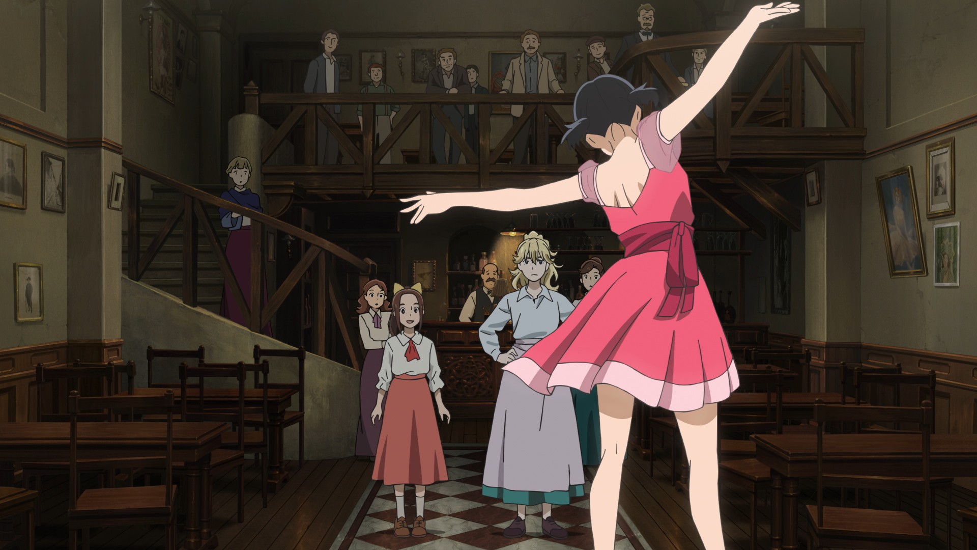 バレエシーンは本作最大の注目ポイント。本作のバレーシーンはオルガや千鶴の1人のものから、教室でのレッスン、舞台での踊りといった複数のものまで、非常に細かく、精緻に描写されている。このシーンを描き出すために本作ではプロのバレリーナの動きをモーションキャプチャー、3DCGで起こした後、その映像をアニメーターが3DCGから絵を描き起こし細部の表現を調整していくという。オルガはロシアのバレエ団に所属していた。本作ではロシアとフランスそれぞれの振付師が起用され、リアルで美しいバレエシーンを作り出している