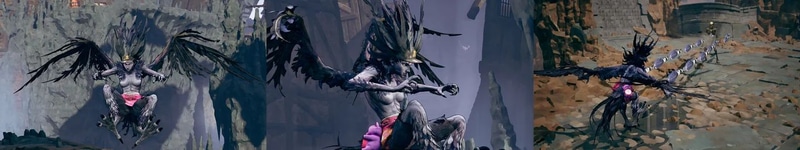 空を舞い、羽弾で離れたエネミーも攻撃できるスタイル