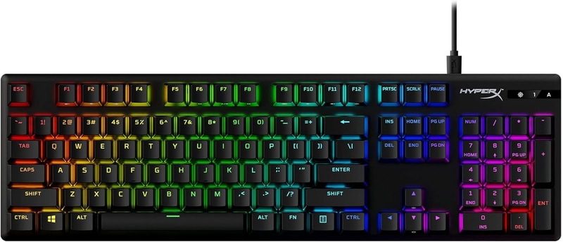 HyperX Alloy Origins RGB ゲーミングキーボード メカニカル 青軸（型番：639N4AA#ABA）