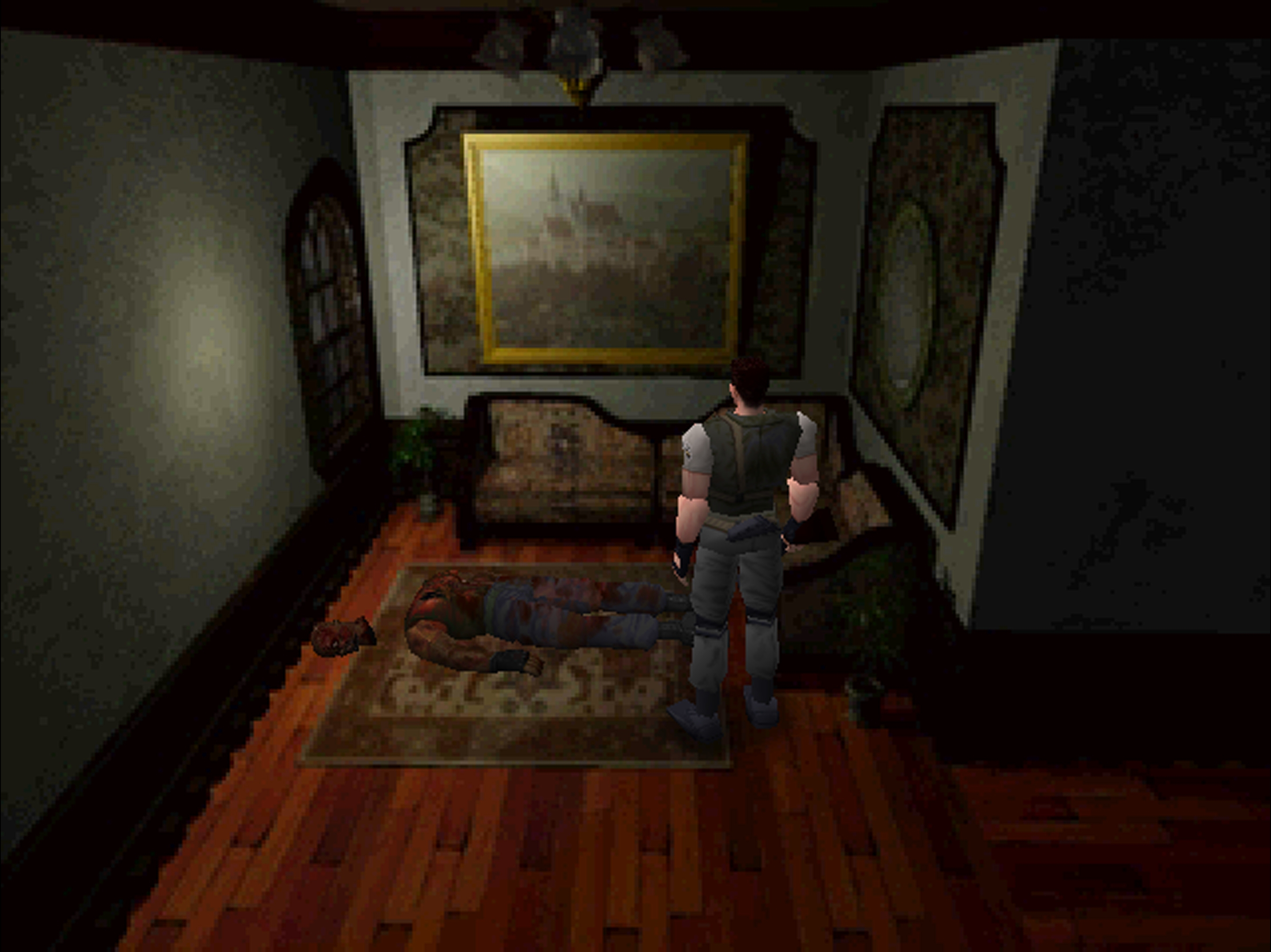 グラフィックスは高解像度化されているので、くっきりとした映像で初代「バイオハザード」が楽しめる。画面はPC版