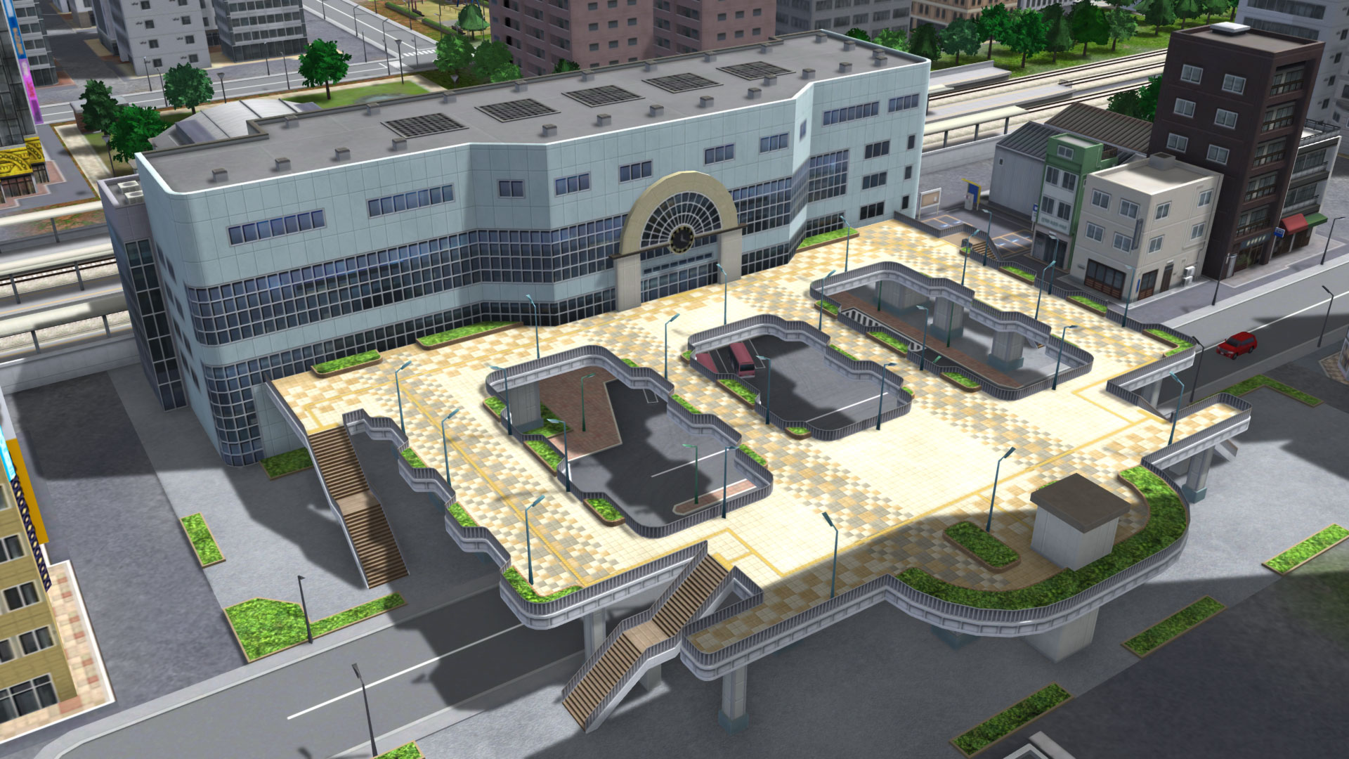 歩行者デッキ付き駅