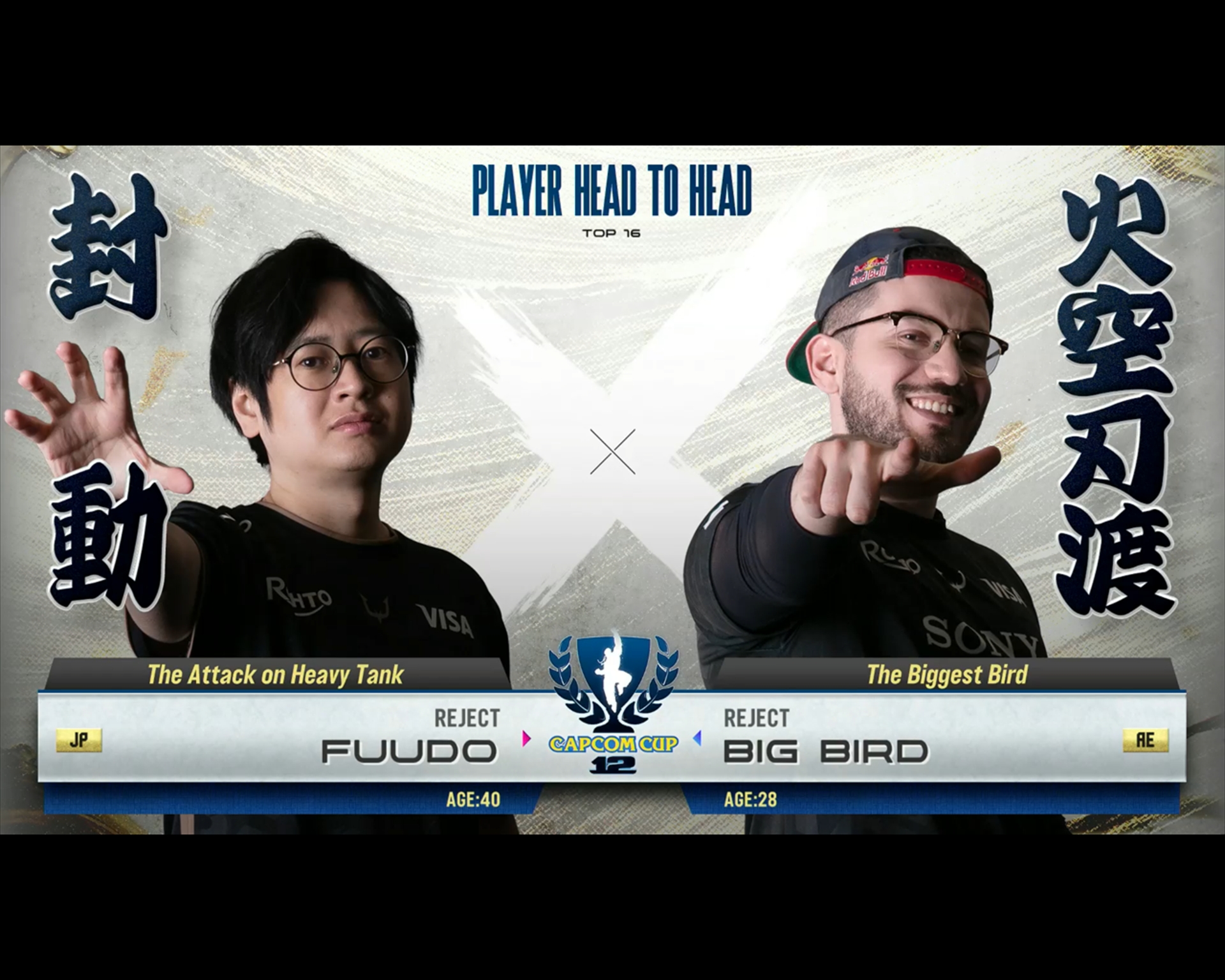 「CC12」では四股名のような漢字表記で選手を紹介。日本人選手にもその選手らしい漢字があてられていた