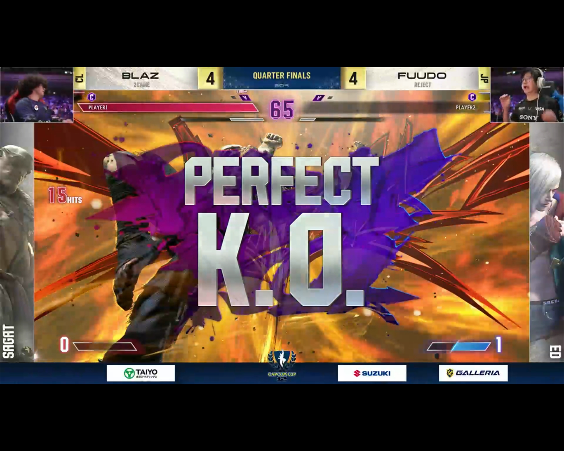 最後はBlaz選手が強気にボタンを押し続けてパーフェクトで勝利。両選手とも、ラウンド毎に相手の動きに素早く対応し、コンボ判断も完璧に近い。まさしくトッププレーヤー同士の対戦だった