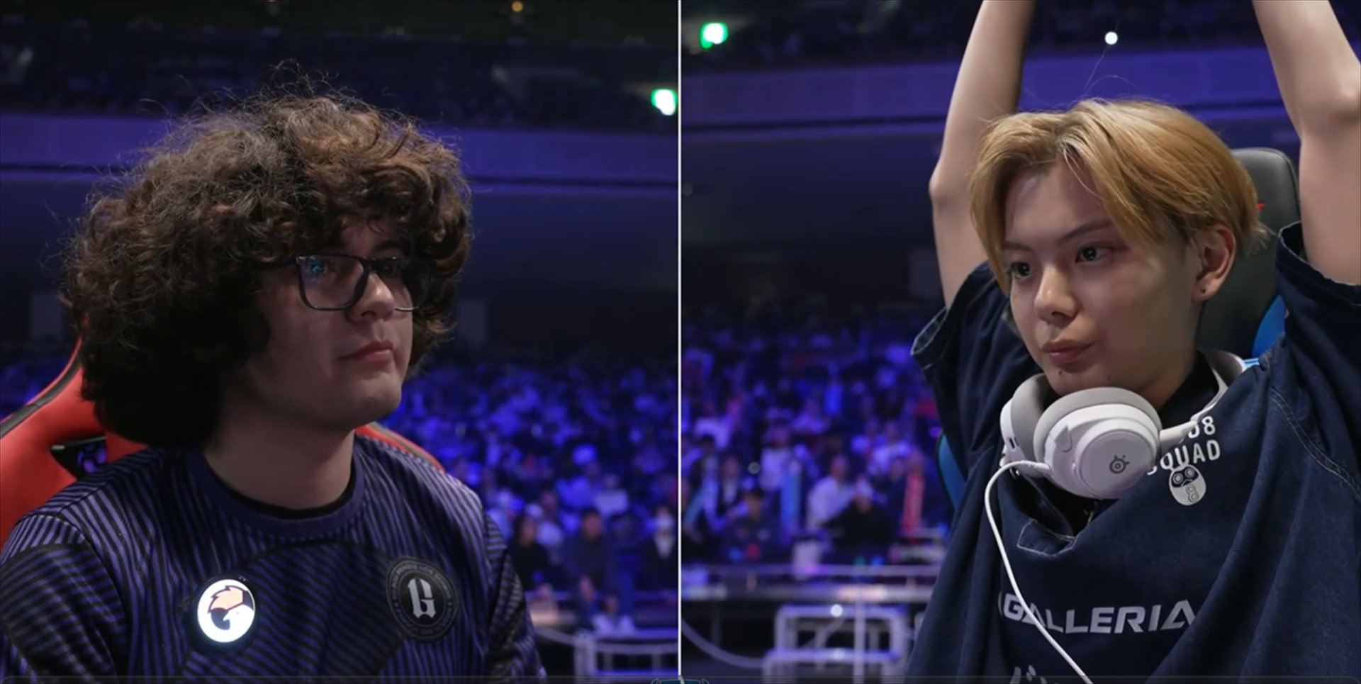 コンボミスでセットを落としてしまったさはら選手は、インターバルでヘッドセットを外していた。試合後のインタビューで「会場の歓声のお陰で、気持ちをリセットできた」と語ってくれた