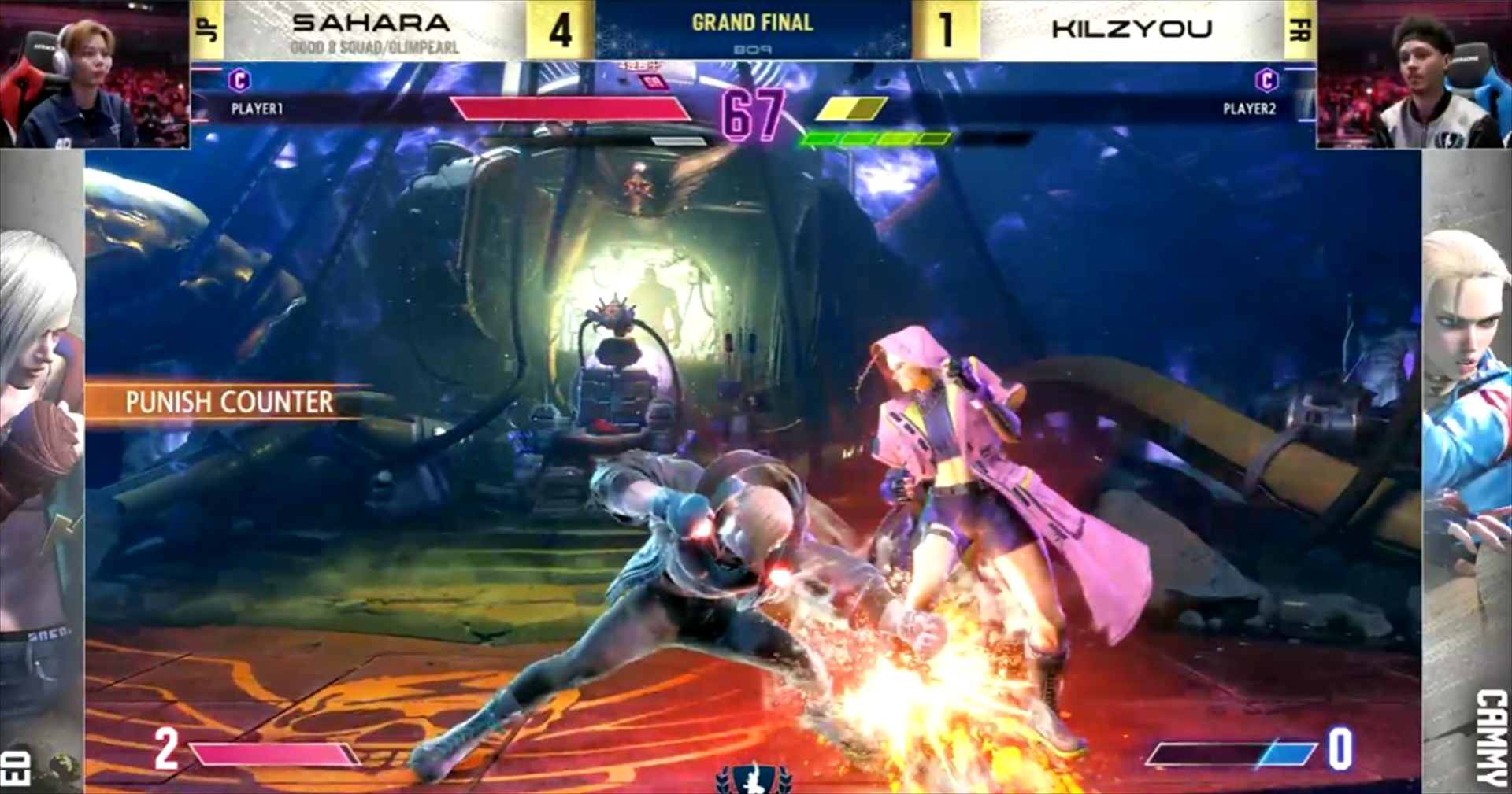 投げ抜けを許さないシミーを決め、さはら選手が見事に勝利した