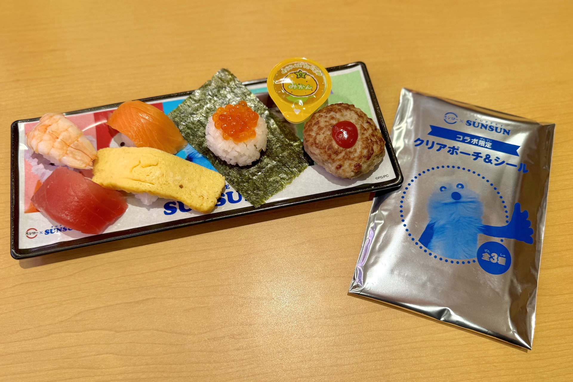 「パペットスンスンコラボ限定クリアポーチ＆シール付きぷちローセット」 価格：680円〜