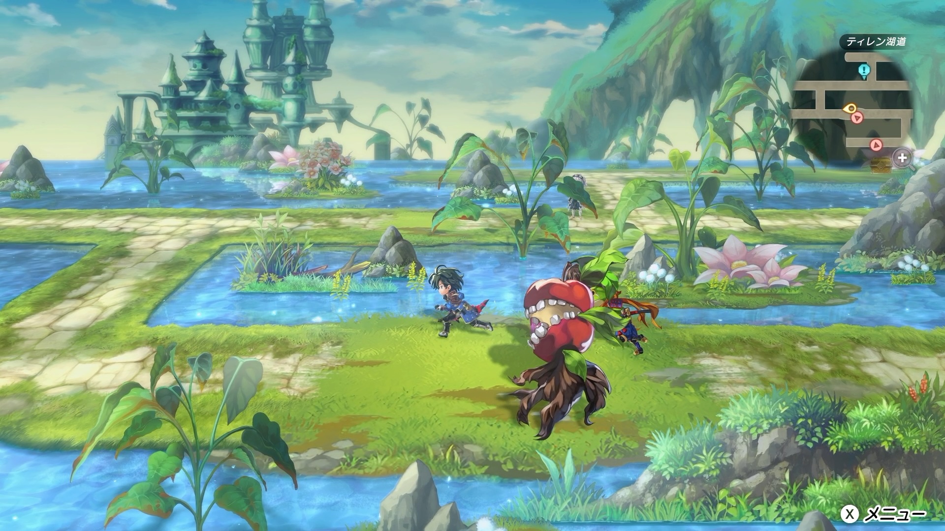 マップの探索は原作らしさを残しつつ、シンボルエンカウントを採用している