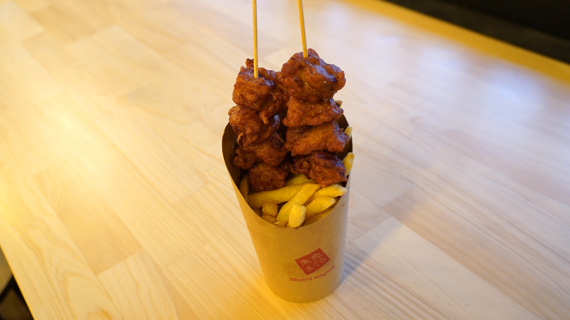 「まぐろ竜田揚げ／まぐろ風味ポテトフライ」